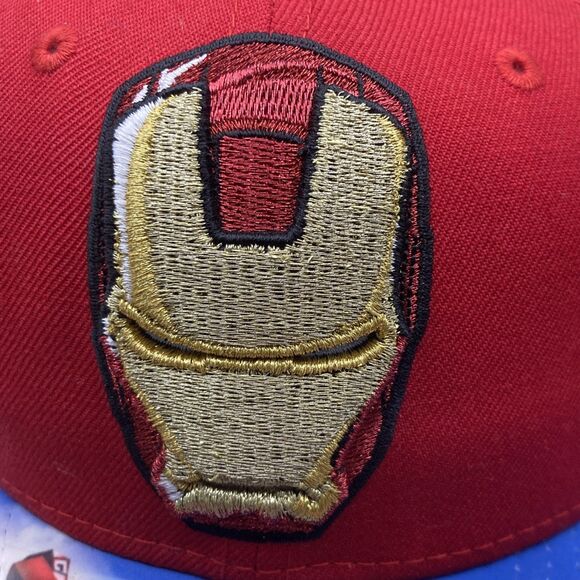 New Era Marvel Comics Iron Man 59Fifty Movie Iron Man 2 Rare Brim Face Cap Hat - Picture 10 of 12
